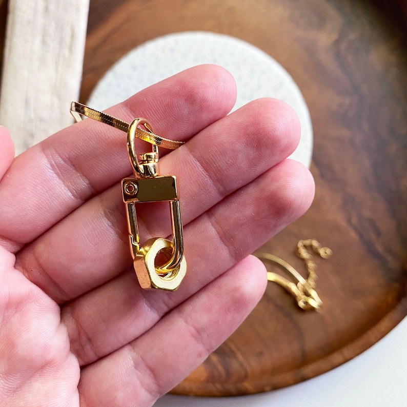 Gatekeeper Pendant Gold Chain Necklace Gold Snake Chain Everyday Necklace Simple Gold Necklace Gifts Under 50