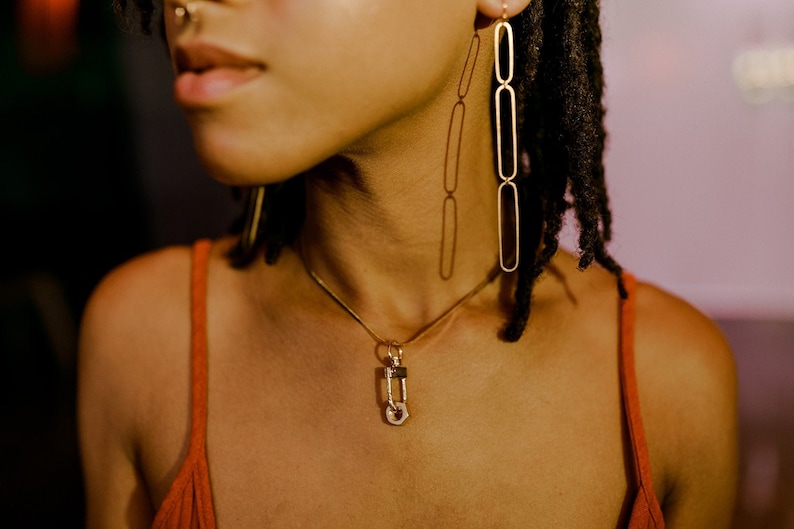 Gatekeeper Pendant Gold Chain Necklace Gold Snake Chain Everyday Necklace Simple Gold Necklace Gifts Under 50