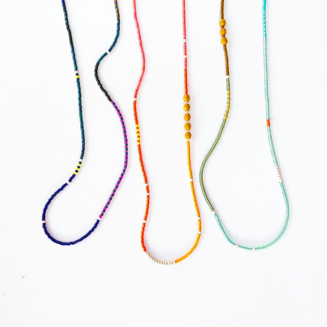 BW X FC Seed Bead Necklaces 18 Choose Your Color Etsy