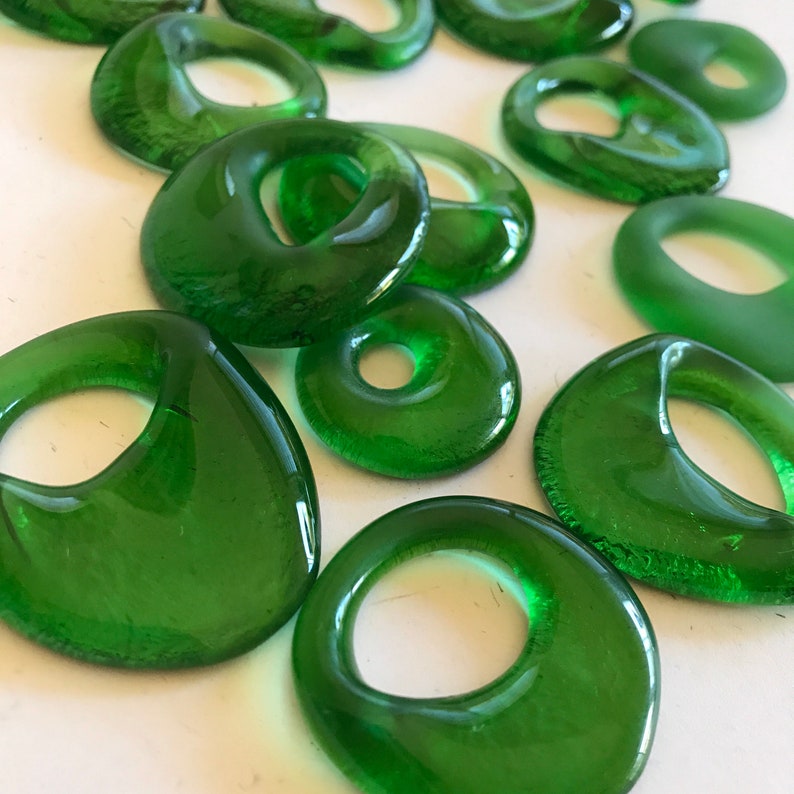 Upcycled Recycled Repurposed OOAK Eight Jameson Whiskey Recycled Glass Bottle Beads