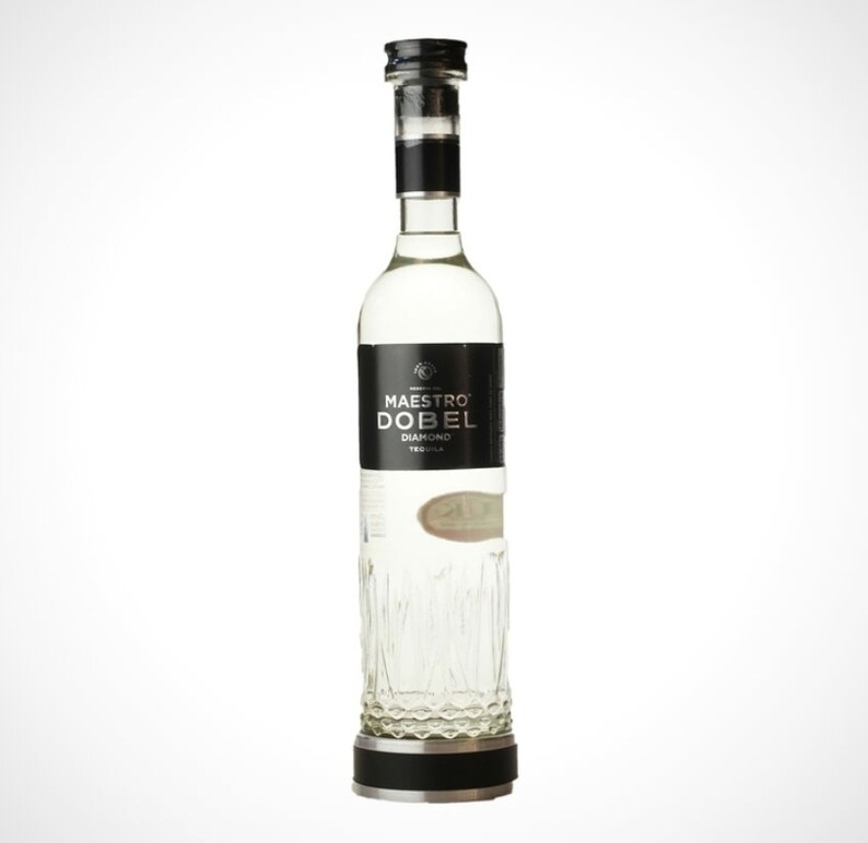 One Maestro Dobel Diamonte Reposado Tequila Tumbler Drinking Glassware Upcycled Recycled Repurposed Tableware Glassware Drinkware