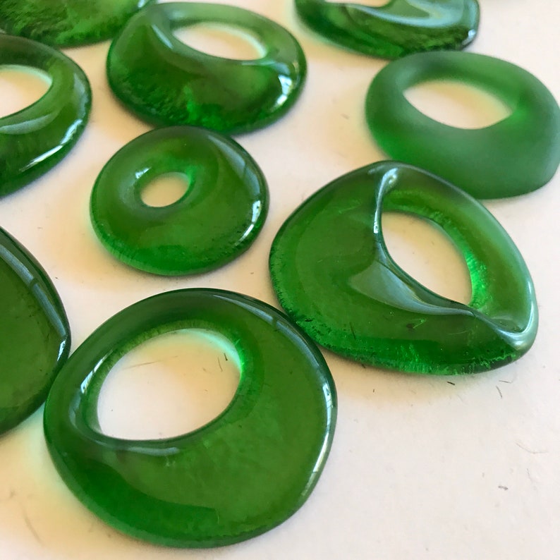 Upcycled Recycled Repurposed OOAK Eight Jameson Whiskey Recycled Glass Bottle Beads