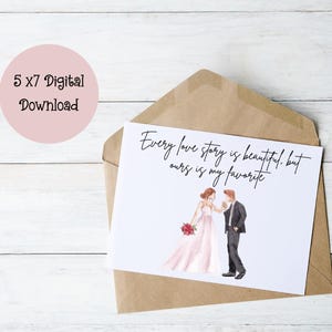 5x7 "Every Love Story is Beautiful, But Ours is My Favorite" Printable Anniversary Card| Romantic Keepsake | Minimalist Love Card