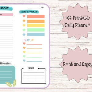 Printable A4 Daily Planner | Minimalist Productivity Planner | Instant Download Daily Schedule | Organize Your Day | Time Management