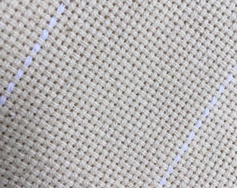 100% katoenen monnikendoek voor punchneedling 1/2 meter stuk, gesneden en overlockt (50x150cm)