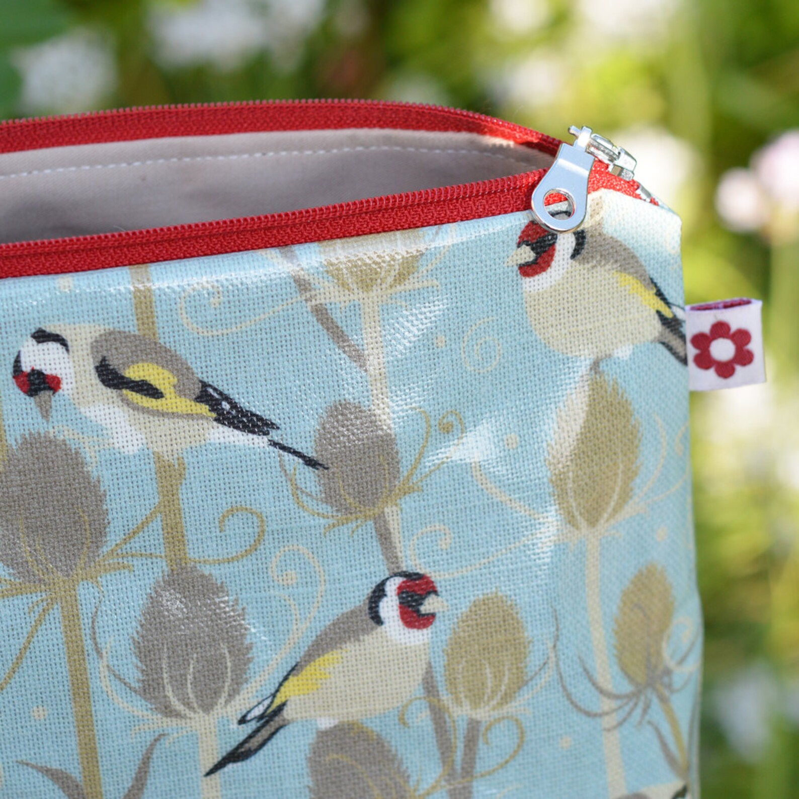 Goldfinch Oilcloth Wash Bag by Susie Faulks/ Bag/ Oilcloth Etsy UK