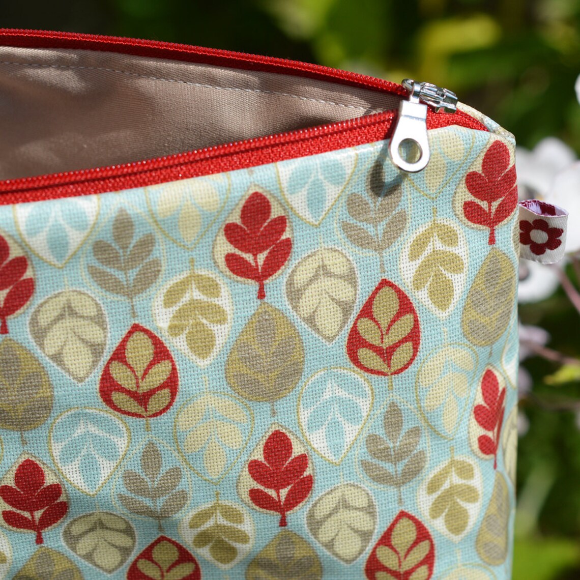 Leaf Oilcloth Wash Bag by Susie Faulks/ Bag/ Oilcloth Bags/ Etsy UK