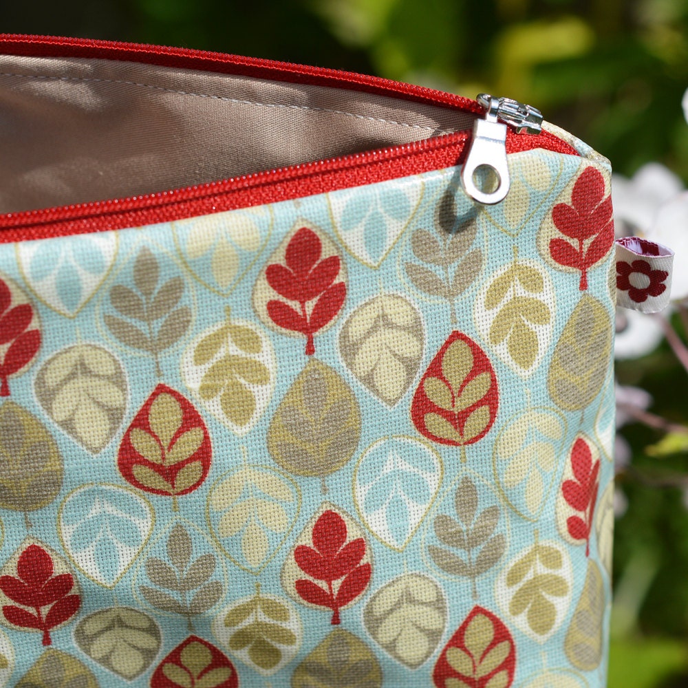 Leaf Oilcloth Wash Bag by Susie Faulks/ Bag/ Oilcloth Bags/ Etsy UK