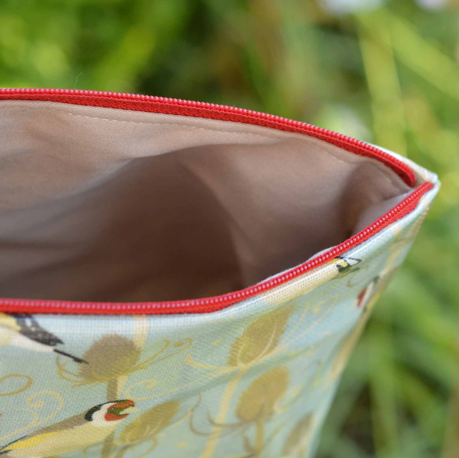 Goldfinch Oilcloth Wash Bag by Susie Faulks/ Bag/ Oilcloth Etsy UK