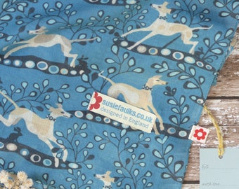 Whippet Blue cotton scarf/ greyhound/ whippet/ hounds/ dogs/ lurcher/dog print/ whippet print/ dog gifts/gifts for dog lovers/scarves