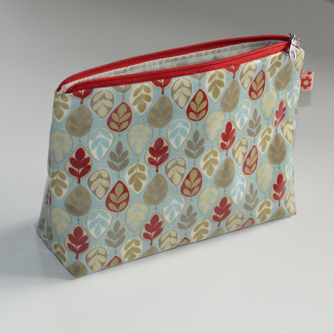Leaf Oilcloth Wash Bag by Susie Faulks/ Bag/ Oilcloth Bags/ Etsy UK
