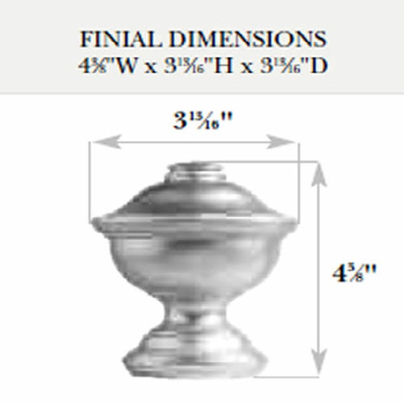 For 2 Pole mpn#46807083 Mahogany Kirsch Wood Trends Classics Chaucer Finial