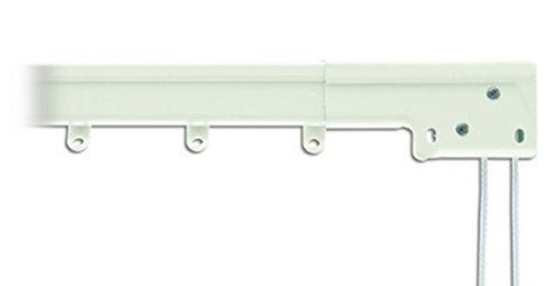 center Draw White Graber Super Heavy Duty Traverse Curtain Rod 38-66 Inch
