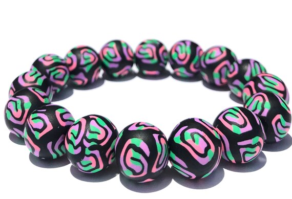 Love these black and white beads!!  Lampwork bead jewelry, Polymer clay  bracelet, Beaded jewelry