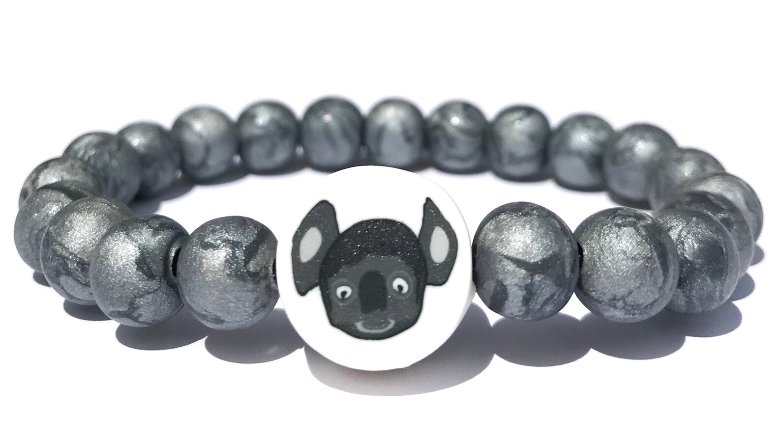 Koala Bear Polymer Clay Bead Bracelet Animal Beads Stretch - Etsy