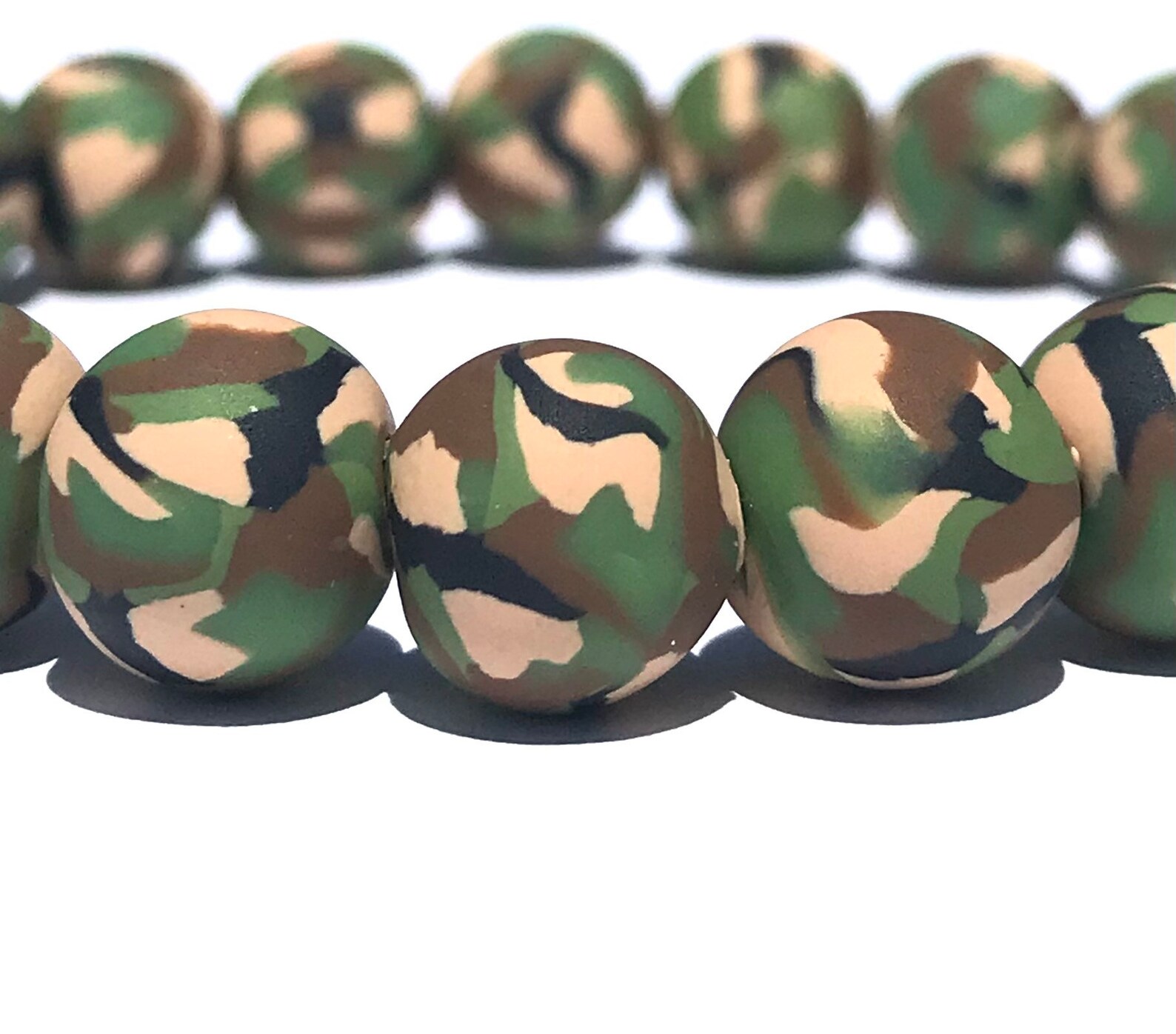 Camouflage Polymer Clay Bead Bracelet Army Military Etsy