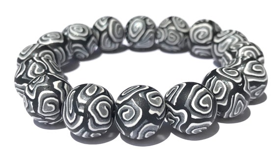 Black White Beads Polymer Clay, Clay Beads Bracelet Making