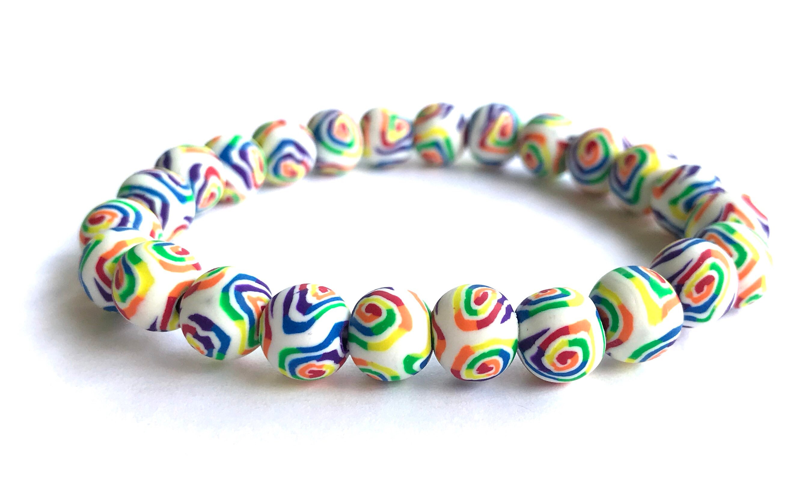 Polymer Clay Beads Bracelet Rainbow Bracelet Multicolor