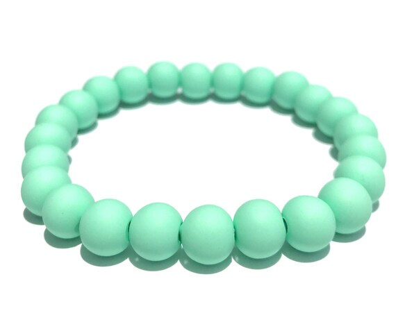 Handmade Bracelet - Clay Bead Bracelet - Green And White
