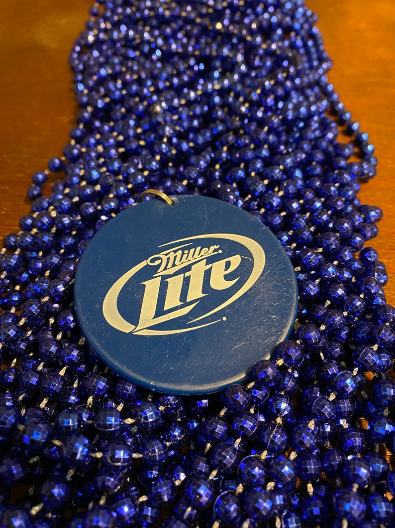 121 DZN Mardi Gras Beads Necklace Round 33-60 Strands Miller Lite Set