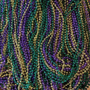 12(1 DZN) Mardi Gras Beads Necklace Round 33&quot; Strands