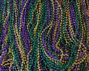 12(1 DZN) Mardi Gras Beads Necklace Round 33" Strands
