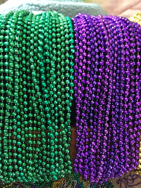 12(1 DZN) Mardi Gras Beads Necklace Round 33 Strands | Party Favors | Party Necklace | New Orleans Accessories | Mardi Gras Celebration