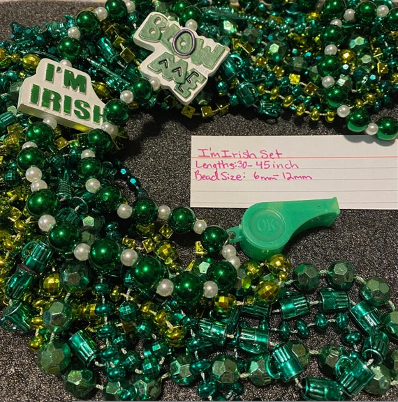 121 DZN Mardi Gras Beads Necklace Round 33-60 Strands I'm Irish