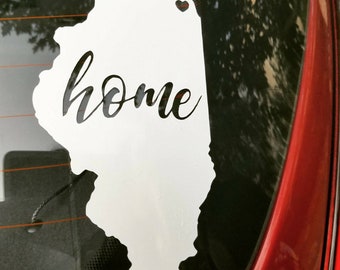 Chicago Home Heart - Illinois Vinyl Decal