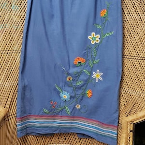 90s Beaded Flower Skirt By Hearts of Palm, Size 12