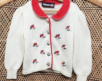 Cárdigan vintage floral Giesswein para niñas de 4 años
