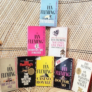 60s James Bond By Ian Fleming Paperbacks Set Of 8