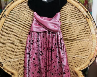 Vintage Bonnie Jean Dress Sz 4 Floral Black Party - Etsy