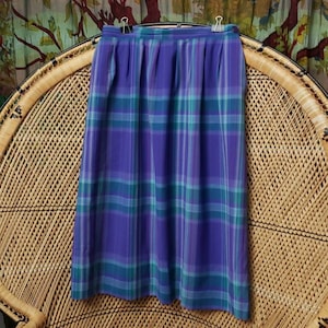 Vintage Purple Plaid Skirt With Pockets MD - Etsy