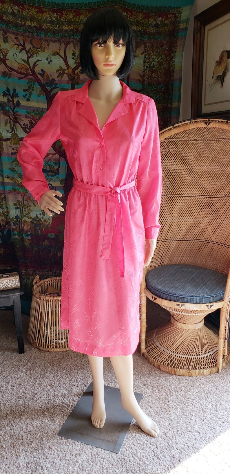 70's Pink JCPenney Fashions Dress Bubble Gum Pink Dress Etsy