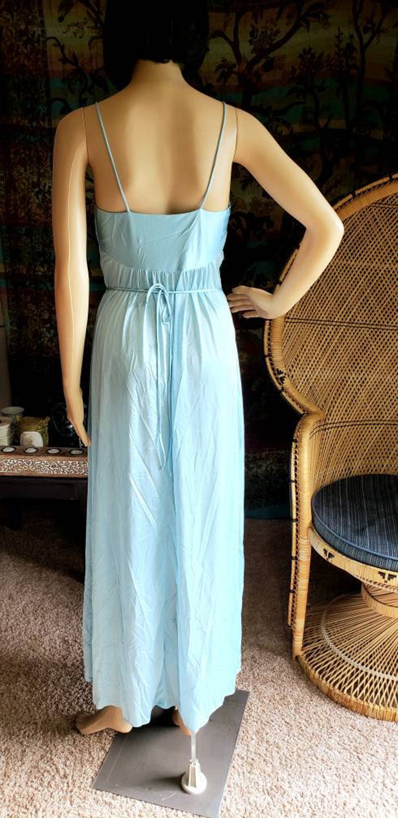 80s Light Blue Sexy Nightgown & Bed Jacket Set 2 piece Bed Etsy