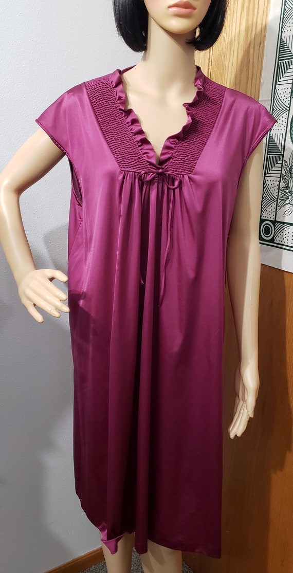 70s Purple Robe & Nightgown Set By JCPenney, LG - image 5