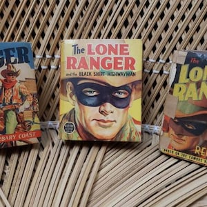 1939 The Lone Ranger Better Little Books Set Of 3, Lone Ranger And The Black Shirt Highwayman, Lone Ranger On The Barbary Coast ...