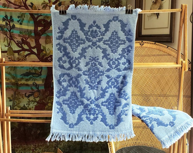 60s Blue Cannon Hand Towels Set of 2 Vintage Blue Hand Etsy