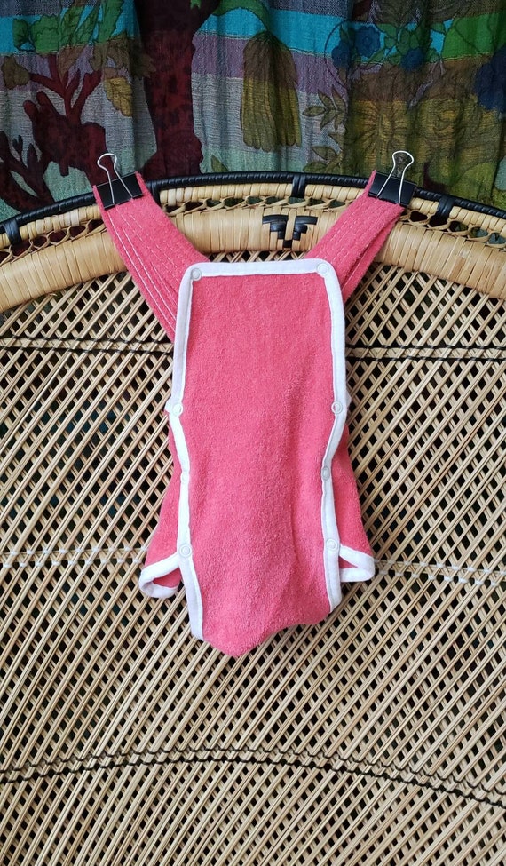 80s Pink Terry Cloth Romper, 6-9M - image 2