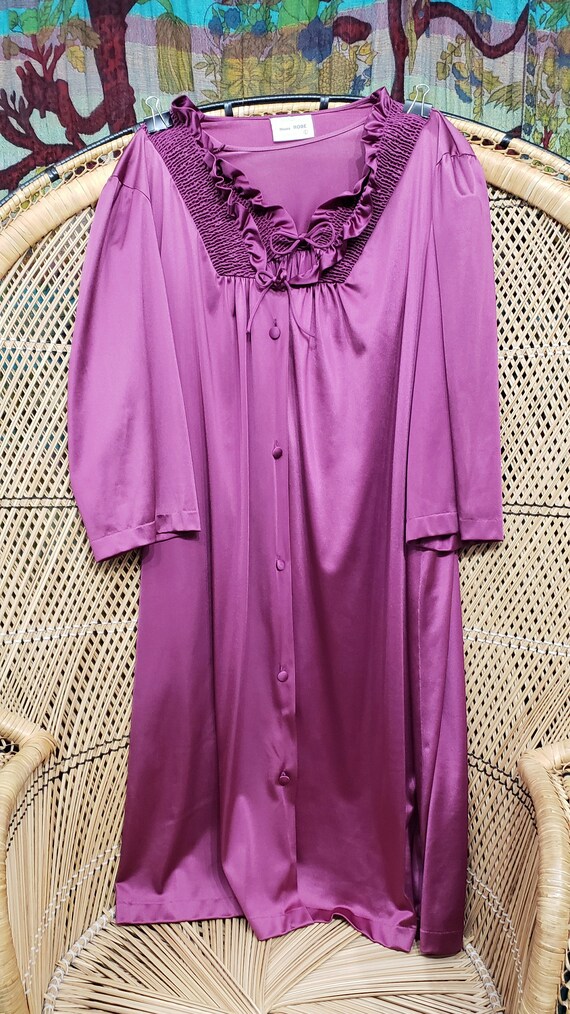 70s Purple Robe & Nightgown Set By JCPenney, LG - image 3