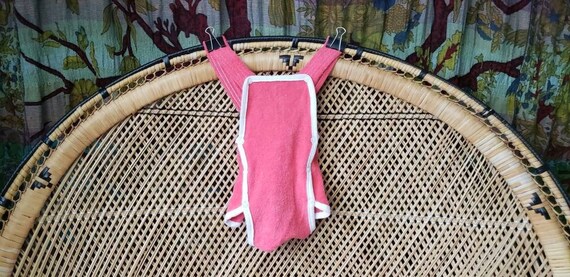 80s Pink Terry Cloth Romper, 6-9M - image 1