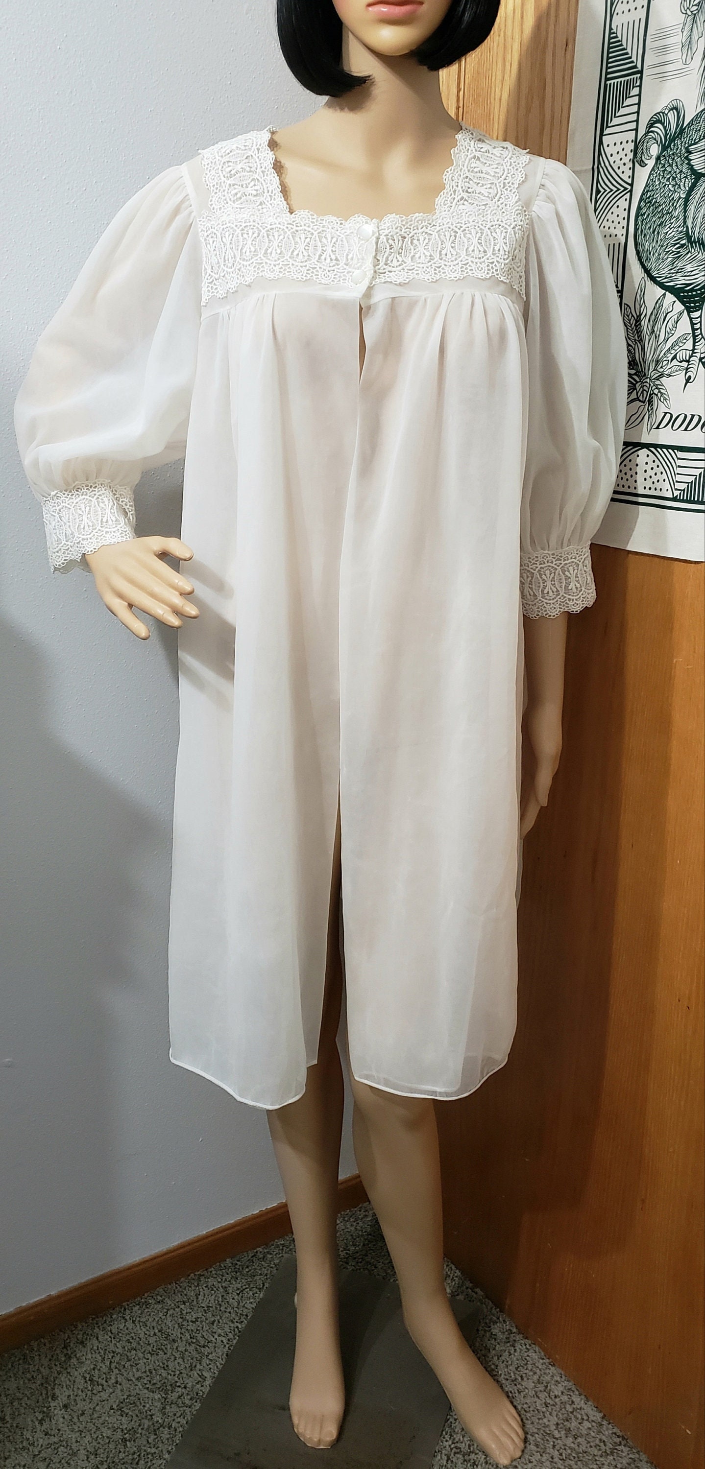 Md Robe Robe 50s Romantic Sheer Peignoir Robe, MD - Etsy