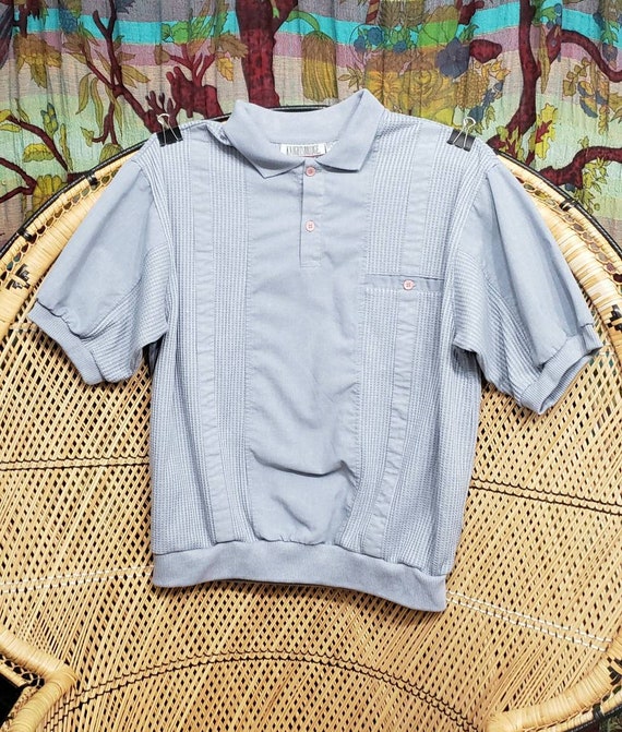 90s Gray Polo Shirt By Knightsbridge Menswear, LG - image 2