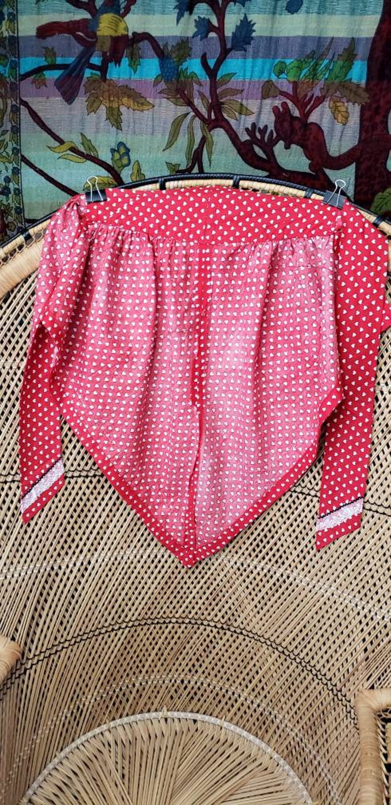 50s Red Heart Apron With Heartshaped Pockets Vintage Hearts Etsy