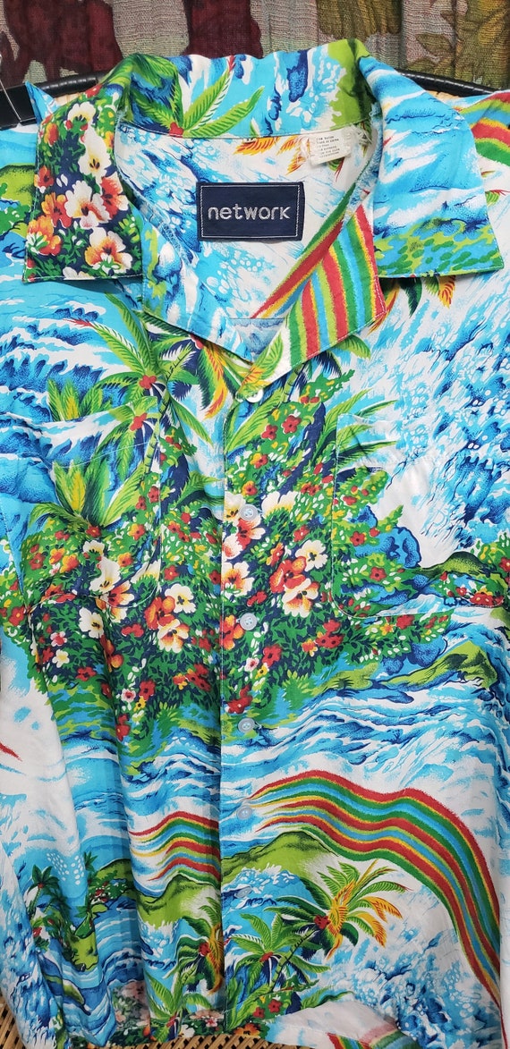 90s Rainbow Hawaiian Shirt By Network - image 6