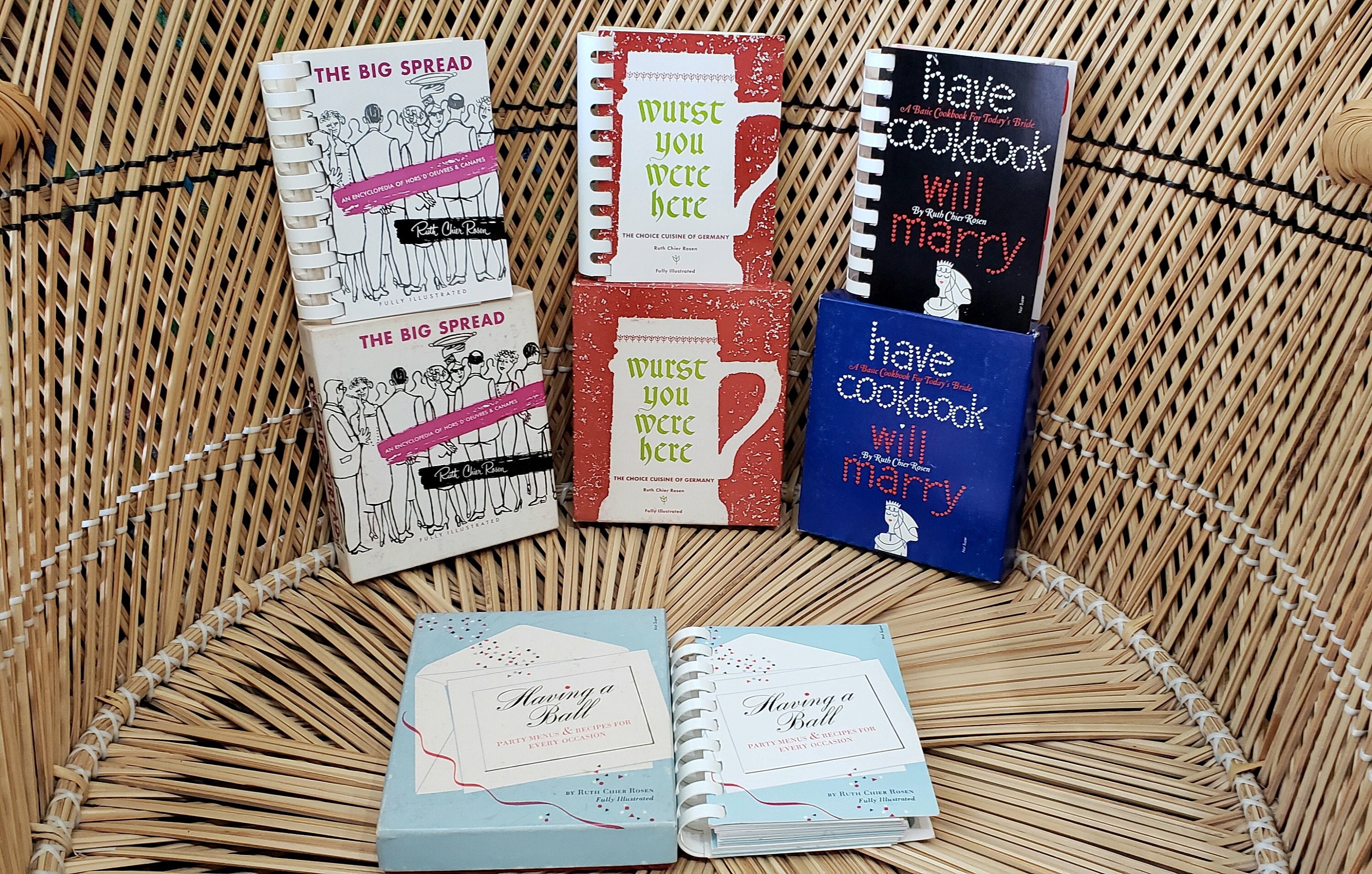50s Mini Cookbooks By Ruth Chier Rosen: Wurst You Were Here, Have Cookbook Will Marry, The Big Spread