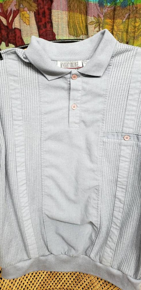 90s Gray Polo Shirt By Knightsbridge Menswear, LG - image 4