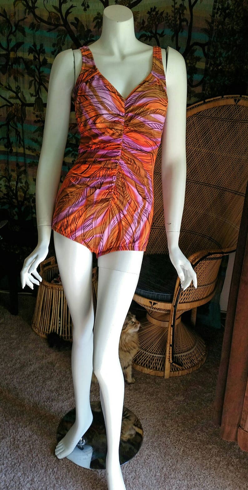 CLEARANCE 70s Ruched Swimsuit One-piece Swimsuit Vintage - Etsy