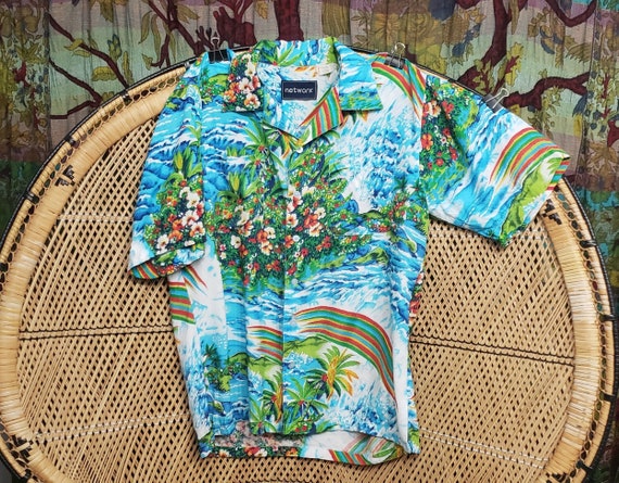 90s Rainbow Hawaiian Shirt By Network